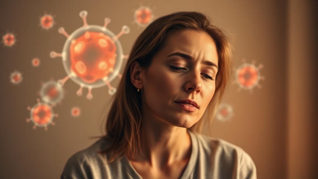 Woman experiencing Hashimoto's thyroiditis symptoms during autoimmune flare