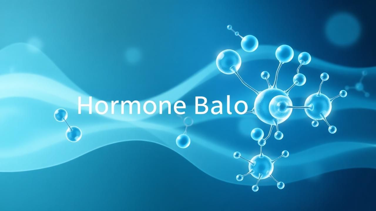 Illustration of hormonal balance, representing endocrine evaluation for polycystic ovary syndrome
