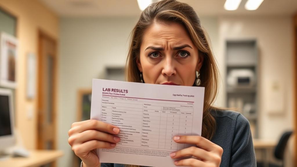 Patient reviewing thyroid lab results with endocrinologist discussing TSH levels